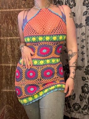 Current Mood Crochet Summer Minidress 
- festival -